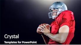  Presentation with rugby - Presentation design featuring american football player catching rugby ball against black background background and a black colored foreground