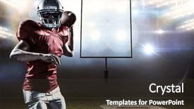  Presentation with american football - PPT layouts enhanced with computer war - portrait of sportsman throwing american background and a tawny brown colored foreground