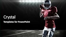  Presentation with spotlight - Audience pleasing presentation theme consisting of portrait of sportsman throwing american football against spotlight backdrop and a black colored foreground