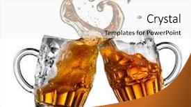  Presentation with shape heart - Presentation theme having motion hearts - beer splash in shape background and a white colored foreground