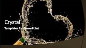  Presentation with clouds in heart shape - Colorful presentation theme enhanced with motion hearts - bottle of champagne with heart backdrop and a black colored foreground