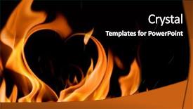  Presentation with shape heart - Audience pleasing presentation theme consisting of motion hearts - heart shape in fire flame backdrop and a black colored foreground
