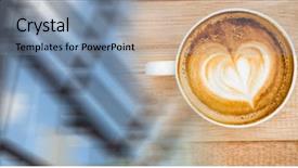  Presentation with clouds in heart shape - Beautiful slide deck featuring motion hearts - overhead of coffee cup backdrop and a seafoam green colored foreground