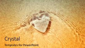  Presentation with water wave - PPT theme featuring motion hearts - rippled under water heart blurred background and a yellow colored foreground