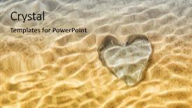  Presentation with under water - Presentation theme enhanced with motion hearts - rippled under water heart distortion background and a mint green colored foreground