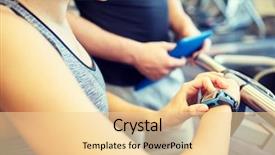  Presentation with heart rate - PPT layouts having motion hearts - sport fitness lifestyle technology background and a blonde colored foreground