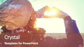  Presentation with teenage love - Slides having motion hearts - winter girl showing valentine heart background and a tawny brown colored foreground