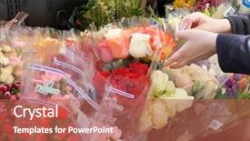  Presentation with foods - Amazing theme having motion of of people buying backdrop and a  colored foreground