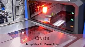  Presentation with walmart - Audience pleasing slides consisting of motion-of-scanning-machine-flashing backdrop and a coral colored foreground