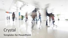  Presentation with modern building - Beautiful PPT layouts featuring motion people in modern building backdrop and a light gray colored foreground