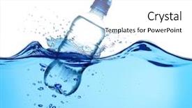  Presentation with clean water - Colorful theme enhanced with motion planets - bottle in water on white backdrop and a white colored foreground