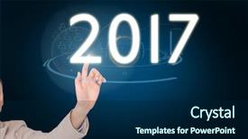  Presentation with white pigeon against the blue - Amazing slides having motion planets - businesswoman pointing against blue background backdrop and a  colored foreground