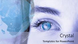  Presentation with earth eye - Colorful PPT theme enhanced with motion planets - digitally generated image of earth backdrop and a  colored foreground