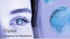  Presentation with earth eye - PPT layouts enhanced with motion planets - digitally generated image of earth background and a  colored foreground