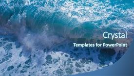  Presentation with ocean wave - Slides having motion planets - ocean wave close up background and a ocean colored foreground