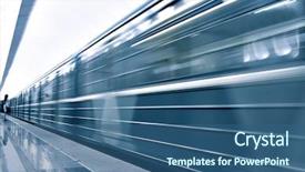  Presentation with train - Audience pleasing presentation theme consisting of motion speed velocity - fast moving train backdrop and a ocean colored foreground