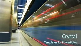  Presentation with trail - Presentation design featuring motion speed velocity - vanishing trail background and a ocean colored foreground