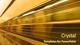 Presentation with station - Beautiful PPT layouts featuring motion speed velocity - yellow transport station backdrop and a tawny brown colored foreground
