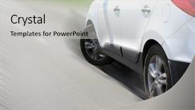 Presentation with road safety drive - Slide set enhanced with motion technology - very fast driving car background and a light gray colored foreground