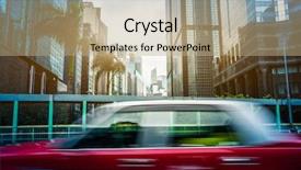  Presentation with city buildings - Colorful slides enhanced with motion traffic city buildings background backdrop and a coral colored foreground