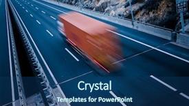  Presentation with trucks - Presentation theme consisting of motion trucks on the freeway background and a ocean colored foreground
