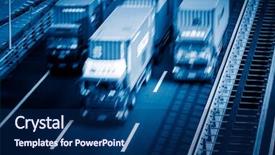  Presentation with semi truck - Colorful slide set enhanced with motion trucks on the freeway backdrop and a navy blue colored foreground