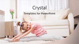  Presentation with child in a hindu home - Slide set enhanced with motivated child doing hard stretches background and a  colored foreground