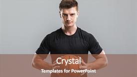  Presentation with basketball referee holding a basketball - PPT theme with motivated young sportsman holding basketball background and a tawny brown colored foreground