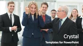  Presentation with praising god - Amazing theme having motivating people - mature businessman praising coworker backdrop and a wine colored foreground
