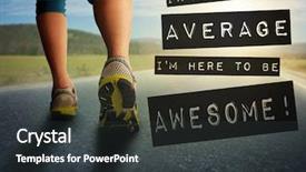  Presentation with pavement - PPT theme with motivation - athletic pair of legs background and a dark gray colored foreground