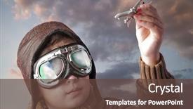  Presentation with pilot - Amazing presentation theme having motivation - boy dressed up in pilot backdrop and a tawny brown colored foreground
