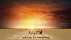  Presentation with asphalt road - Slide deck enhanced with motivation - conceptual image with word start background and a coral colored foreground