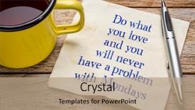  Presentation with napkin - Colorful theme enhanced with motivation - do what you love backdrop and a coral colored foreground