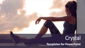  Presentation with woman runner - Colorful PPT theme enhanced with motivation - fitness athlete sports woman relaxing backdrop and a wine colored foreground