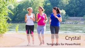  Presentation with women equality group of diverse - Slides with motivation - group of women running background and a lemonade colored foreground