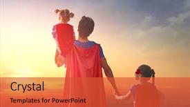  Presentation with family day - Amazing slide set having motivation - happy loving family dad backdrop and a red colored foreground