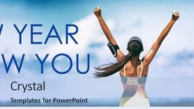  Presentation with achievement motivation - Slide deck featuring motivation - new year new you fitness background and a light blue colored foreground