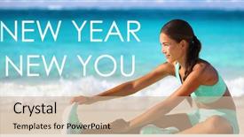  Presentation with fitness goal - Theme having motivation - new year new you resolution background and a soft green colored foreground