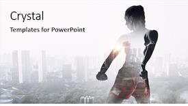  Presentation with success - Presentation featuring motivation - she is fighting for success background and a pink colored foreground