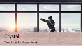  Presentation with media - Amazing presentation theme having motivation - she will be a champ backdrop and a soft green colored foreground