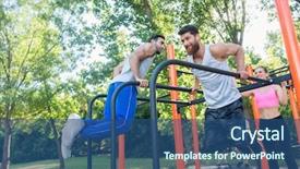  Presentation with strong - PPT layouts with motivation - two strong and motivated young background and a ocean colored foreground