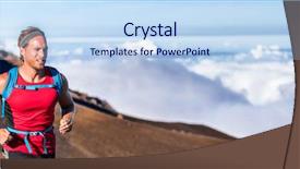  Presentation with running race - Beautiful slide deck featuring motivation and concentration on race backdrop and a sky blue colored foreground