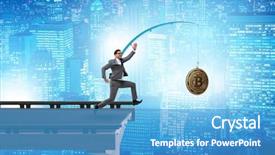  Presentation with fishing - Slide deck consisting of motivation bonus - businessman chasing money on fishing background and a teal colored foreground