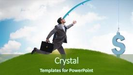  Presentation with fishing - Beautiful presentation theme featuring motivation bonus - businessman chasing money on fishing backdrop and a  colored foreground