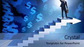  Presentation with career - PPT layouts having motivation bonus - businessman climbing career ladder background and a teal colored foreground