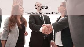  Presentation with shaking hands - Presentation with motivation emotion - businessmen shaking hands in conference background and a  colored foreground