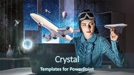  Presentation with emotion - Theme having motivation emotion - dreaming to become pilot mixed background and a ocean colored foreground