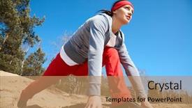  Presentation with motivation - Slide deck consisting of beautiful girl engaged in sports background and a  colored foreground