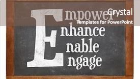  Presentation with empower - Beautiful theme featuring empower enhance enable engage word backdrop and a tawny brown colored foreground