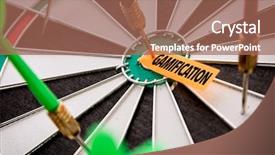  Presentation with how to level up engagement digital workplace gamification - PPT layouts with media participation - gamification background and a coral colored foreground